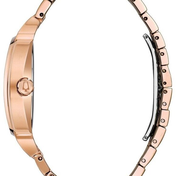 Bulova Men's Crystal Accent Quartz Rose Gold Stainless Steel Watch - Picture 4 of 5